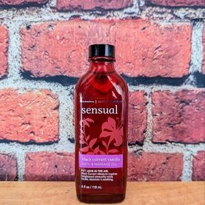 Bath & Body Works Aromatherapy Black Currant Vanilla Massage Oil, 4 oz, New